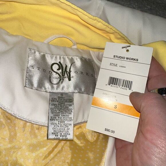 Studio Works Women’s Sunshine Yellow Zipper Coat Jacket Small NWT - Picture 7 of 13